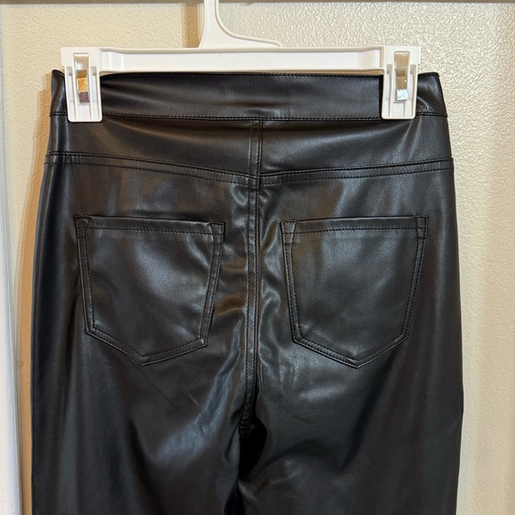 NWT Vibrant M.I.U Elegant Black Flare faux Leather Pants - Picture 8 of 9